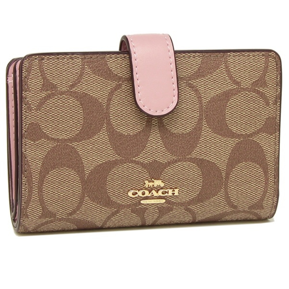 Coach Medium Corner Zip Wallet Khaki Blossom